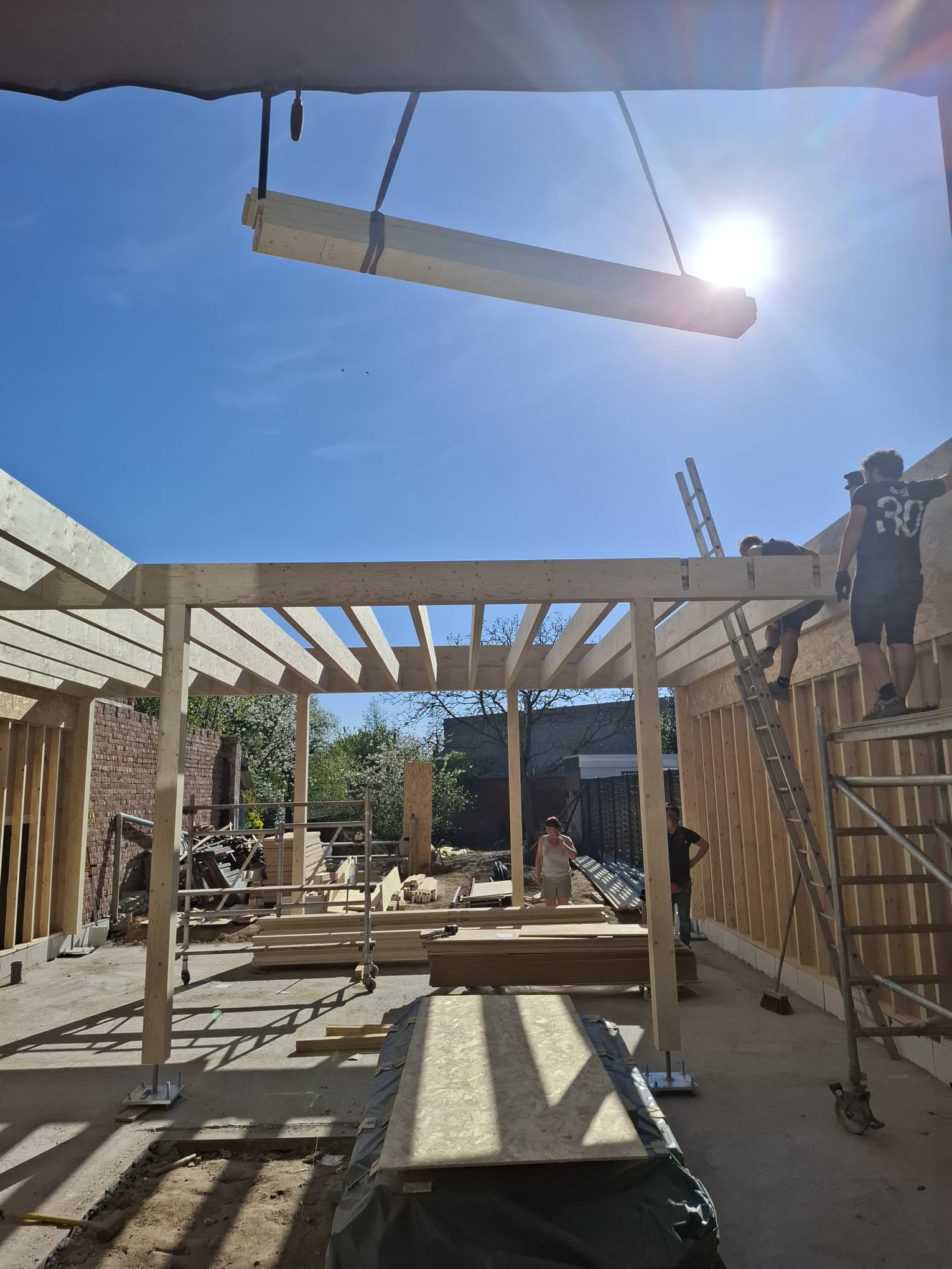 Liggers en plafondbalken — stap 1